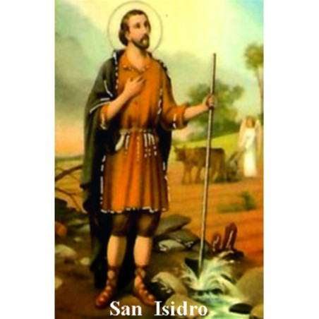 Estampa Plastificada San Isidro. 5x7,5cm