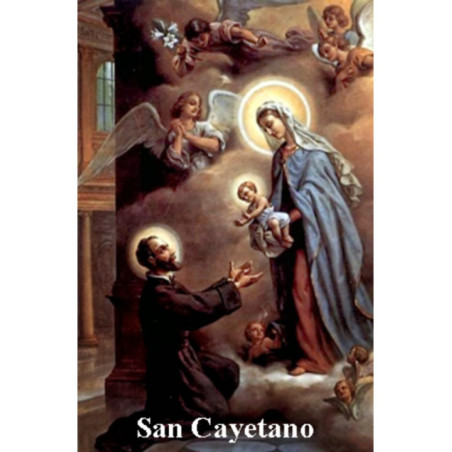 Estampa Plastificada San Cayetano. 5x7,5cm