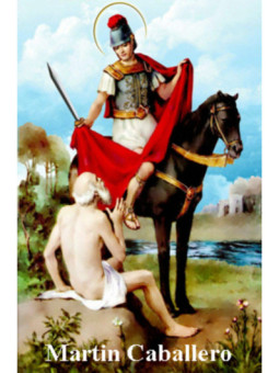 Estampa Plastificada San Martin Caballero 5x7,5cm