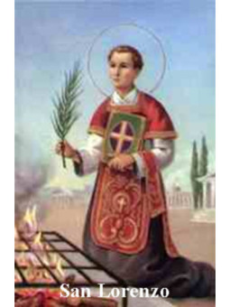 Estampa Plastificada San Lorenzo. 5x7,5cm