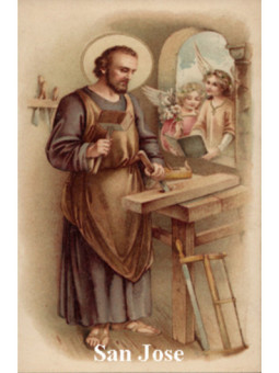 Estampa Plastificada San Jose. 5x7,5cm