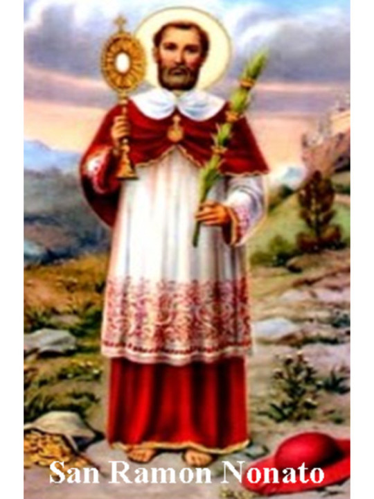 Estampa Plastificada de San Ramón Nonato de 5x7,5cm.