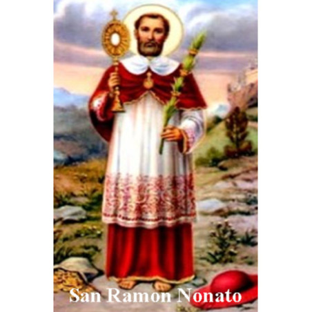Estampa Plastificada de San Ramón Nonato de 5x7,5cm.