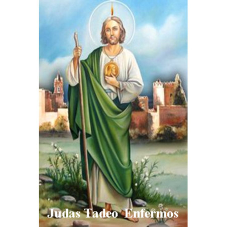 Estampa Plastificada San Judas Tadeo de los Enfermos. 5x7,5cm