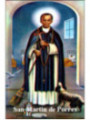 Estampa Plastificada San Martín de Porres. 5x7,5cm