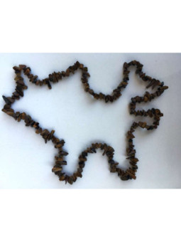 Collar Mineral Chip Ojo Tigre 100cm