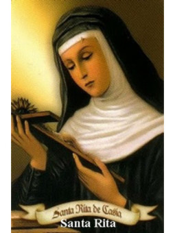 Estampa Plastificada de Santa Rita de 5x7,5cm. ?