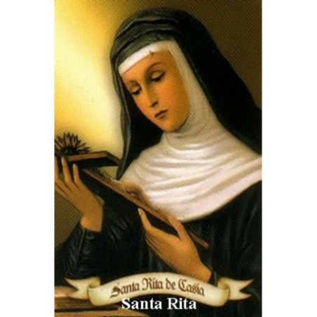 Estampa Plastificada de Santa Rita de 5x7,5cm. ?