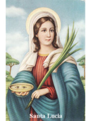 Estampa Plastificada de Santa Lucia, de 5x7,5cm.