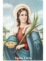 Estampa Plastificada de Santa Lucia, de 5x7,5cm.