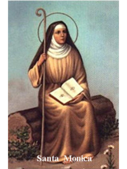 Estampa Plastificada de Santa Mónica, de 5x7,5cm. ?