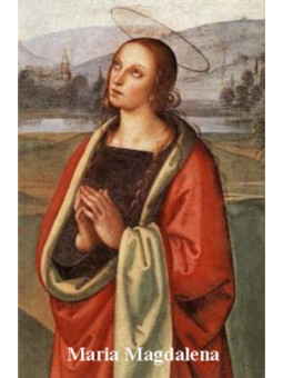 Estampa Plastificada de Maria Magdalena, de 5x7,5cm.