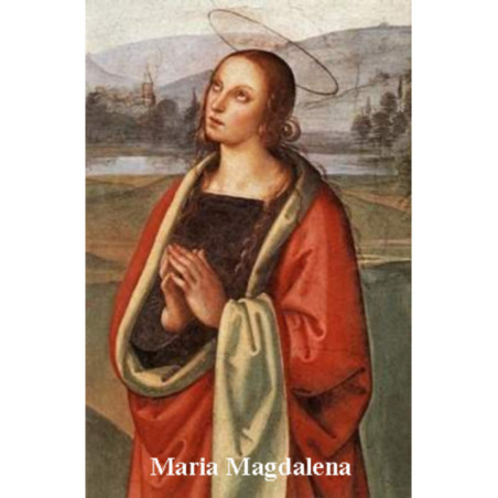 Estampa Plastificada de Maria Magdalena, de 5x7,5cm.