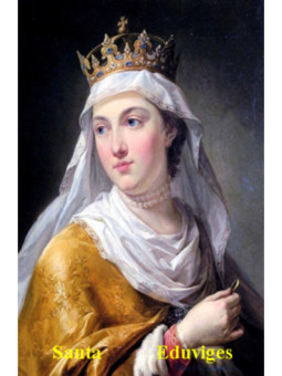 Estampa Plastificada de Santa Eduviges, de 5x7,5cm. ?