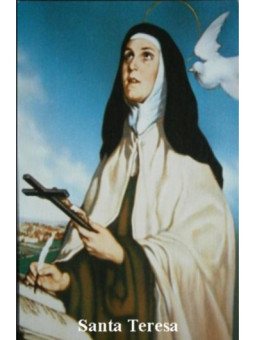 Estampa Plastificada Santa Teresa, de 5x7,5cm.