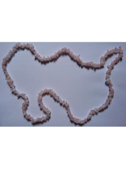 Collar Mineral chip Cuarzo Rosa. 90cm