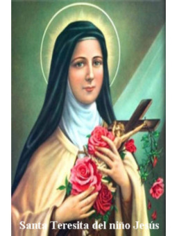 Estampa Plastificada Santa Teresita del Niño Jesús. 5x7,5cm