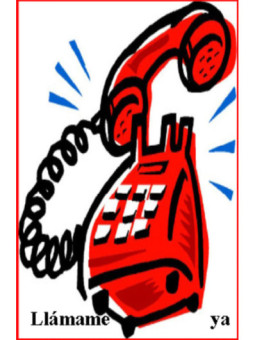 Estampa Plastificada Llámame Ya, de 5x7,5cm.