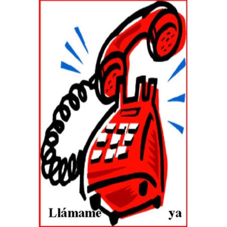 Estampa Plastificada Llámame Ya, de 5x7,5cm.