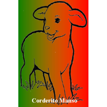 Estampa Plastificada Corderito Manso, de 5x7,5cm.