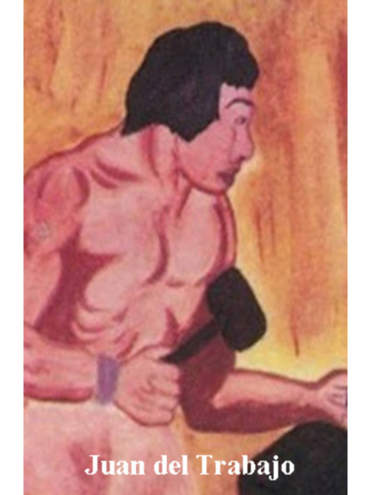 Estampa Plastificada Juan del Trabajo, de 5x7,5cm.