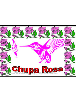 Estampa Plastificada Chupa Rosa, de 5x7,5cm.