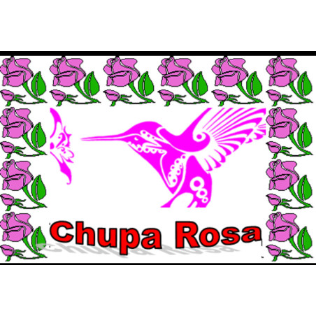 Estampa Plastificada Chupa Rosa, de 5x7,5cm.