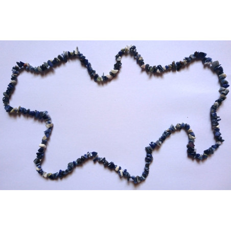 Collar Mineral chip Sodalita 90cm