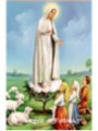Estampa Plastificada Virgen de Fatima. 5x7,5cm
