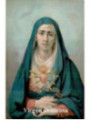 Estampa Plastificada Virgen Dolorosa. 5x7,5cm