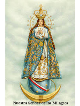 Estampa Plastificada Nuestra Señora de los Milagros  5x7,5cm