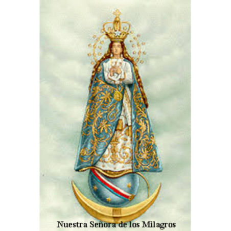 Estampa Plastificada Nuestra Señora de los Milagros  5x7,5cm