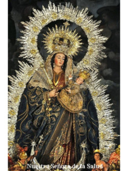 Estampa Plastificada Nuestra Señora de la Salud. 5x7,5cm