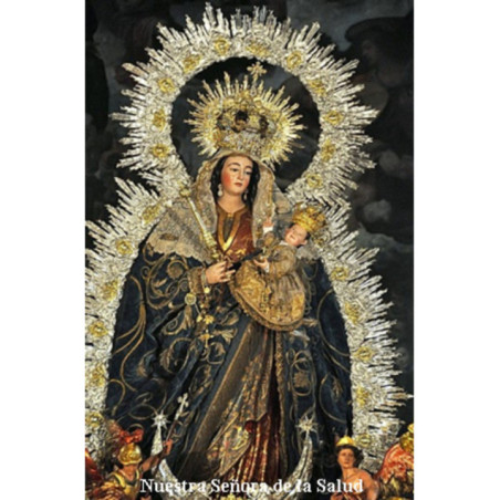 Estampa Plastificada Nuestra Señora de la Salud. 5x7,5cm