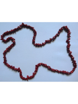 Collar Mineral chip Jaspe Rojo. 90cm