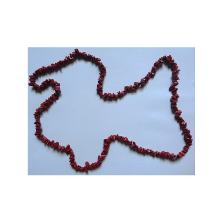 Collar Mineral chip Jaspe Rojo. 90cm