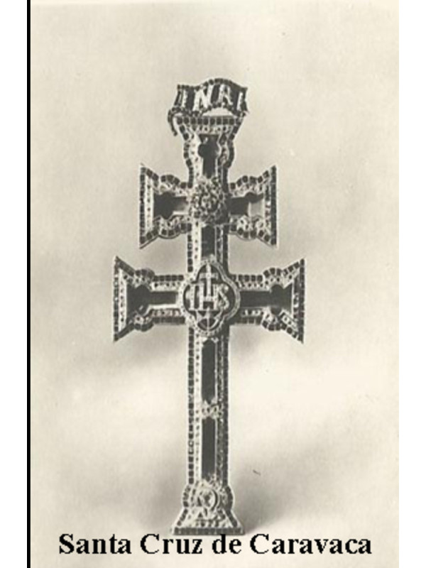 Estampa Plastificada Santa Cruz de Caravaca. 5x7,5cm