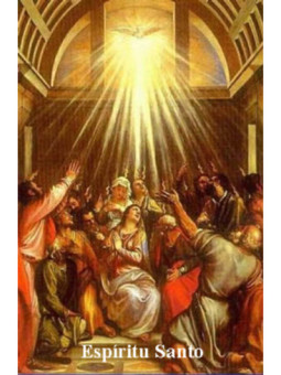 Estampa Plastificada Espíritu Santo, de 5x7,5cm.