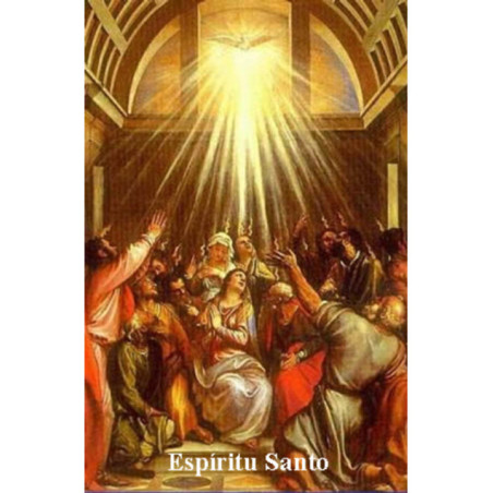 Estampa Plastificada Espíritu Santo, de 5x7,5cm.