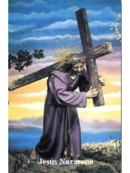 Estampa Plastificada de Jesús Nazareno, de 5x7,5cm.