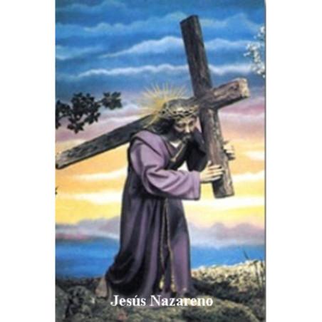 Estampa Plastificada de Jesús Nazareno, de 5x7,5cm.