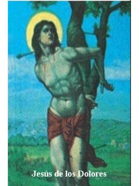 Estampa Plastificada Jesús de los Dolores, de 5x7,5cm