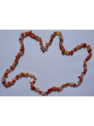 Collar Mineral chip Carneola. 90cm