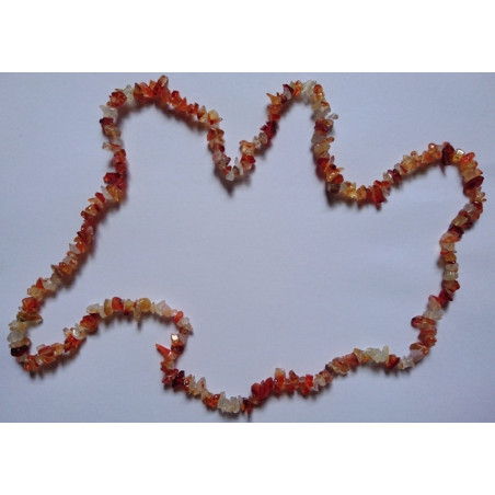 Collar Mineral chip Carneola. 90cm