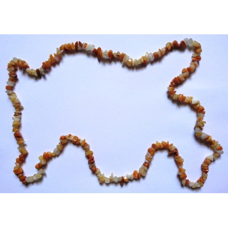Collar Mineral chip Jaspe Amarillo. 90cm
