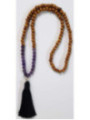 Collar Budista de Madera y Amatista con Amuleto de Buda