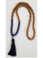Collar Budista de Madera y Sodalita con Amuleto de Buda