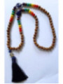 Collar Budista 7 Chakras de Madera y Sodalita con Amuleto de Buda
