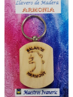 Llavero de Madera Con Símbolo de la Armonía