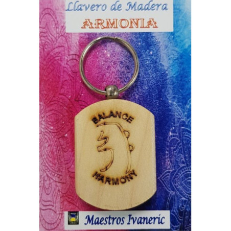 Llavero de Madera Con Símbolo de la Armonía